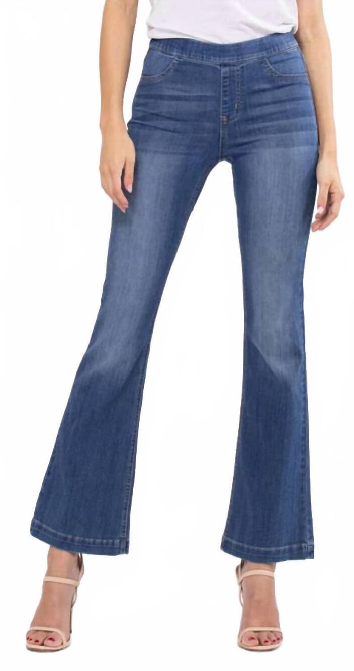 NEW CELLO mid rise 33" flare jeggings in dark denim